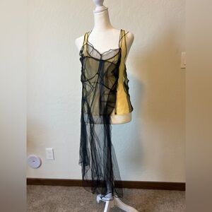 Quetsche Tulle Abstract Designer Sleeveless Top Size Small